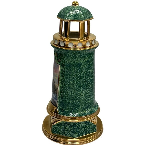 Thomas Kinkade Rock of Salvation Light Up Porcelain Lighthouse 2004 - Picture 9 of 16